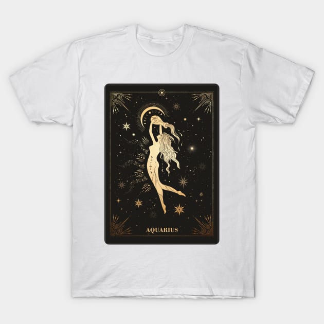 Aquarius Zodiac Sign T-Shirt by Noveltiko